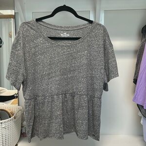 short sleeve grey flowy top